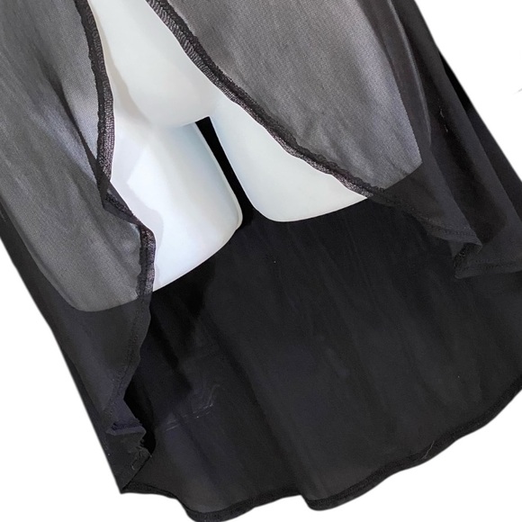 Windsor Y2K Women's Black Sheer Mesh Long Sleeve Top Sz Small Gothic Witchy - Picture 4 of 8